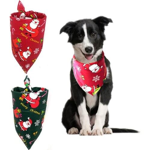 Amazon blasts pet Christmas triangle scarf dog pet cotton water towel Cat scarf