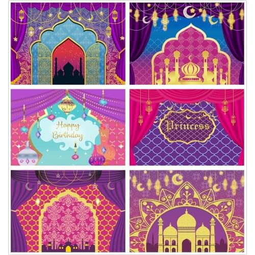 Arabian Night Genie Indian Bollywood Photography Backdrop Sweet 16 Birthday Party Decor Banner Baby Shower Photo Background Prop