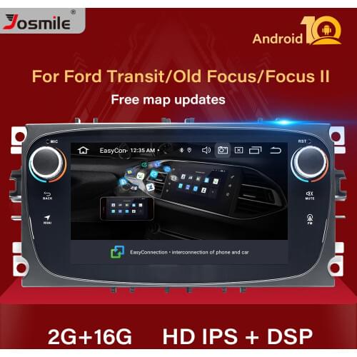2 din Android 10 Car Radio For Ford Focus 2 3 mk2 Kuga Mondeo 4 Fiesta Transit Connect S-C MAX Multimedia GPS Navigation stereo
