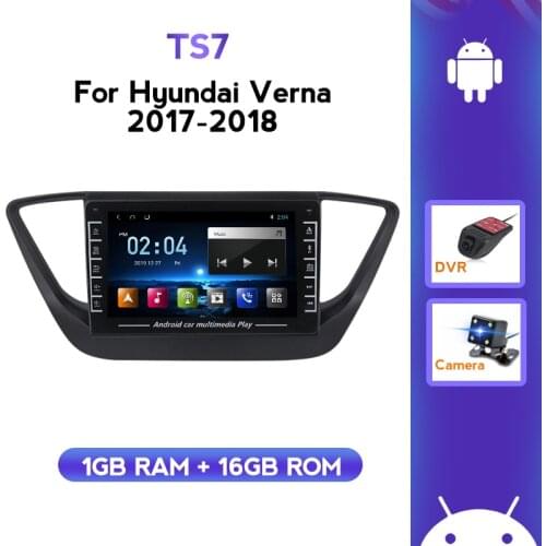 Car Mulitmedia Stereo Player For Hyundai Solaris 2 Verna 2017-2018 IPS Screen FM Radio 1G RAM+16G ROM Carplay WiFi USB BT