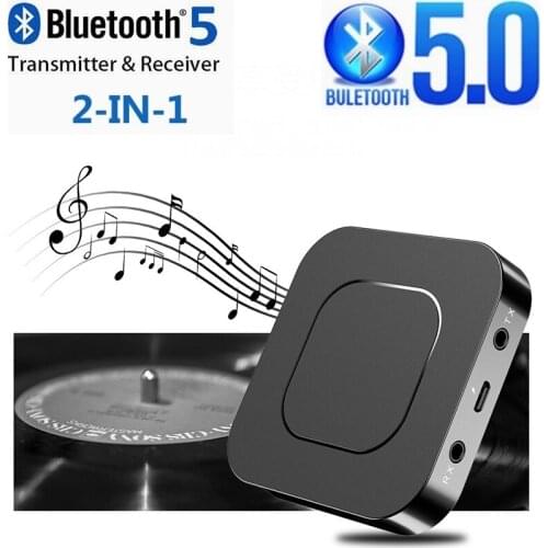 Bluetooth 5.0 2 in 1 Audio Transmitter Receiver TV Computer Speaker Car Adapter Stereo Wireless Audio 3.5mm AUX Jack RCA Adapter