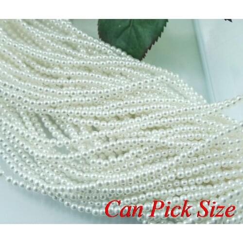 Tu67g white ABS mixed multicolor 4mm 6mm 8mm 10mm 20mm Imitation resin Loose Acrylic Pearl Beads ball Round Chunky