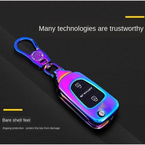 For Kia Ceed Picanto Sportage Hyundai Tucson Verna Solaris Elantra Accent Ix35 IX45 Smart Key Case Fob Keychain Keyring Holder