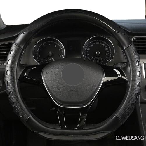CUWEUSANG Carbon Fiber Leather Car Steering Wheel Cover For Mini F60 F56 F55 F54 R52 Clubman Cabrio Countryman