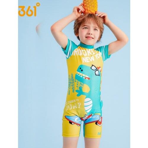 361 3D Childrens Swimwear One Piece Swimsuit Comfortable Quick Drying Cute Cartoon Dinosaur Printed Swimsuit For Boys With Zip