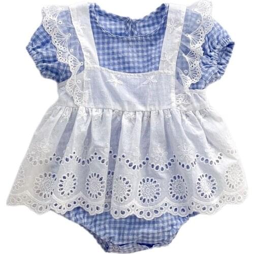 Baby summer clothes thin section newborn clothes baby girls summer bag fart clothes full moon princess triangle romper