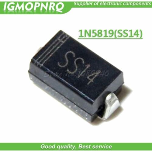 100 pcs/lot SS14 DO-214AC 1N5819 1A / 40V Schottky Diode New Original