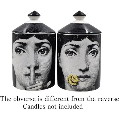 Girl Shush Bite Flower Double-sided Candle Holder Handmade Candles Jar Storage Bin Ceramic Crafts Home Decoration Storage Box