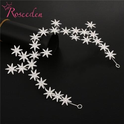 Elegant Sparkly Crystal Rhinestones Star Tiara Wedding Crown Headband Bride Headdress Hair Jewelry Accessories RE3704