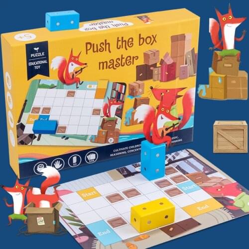JINLETONG Wooden Push Box Master Childrens Puzzle Wood toys Play Concentration Logical Thinking Training 3d puzzle Toys Gift