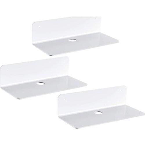 Floating Shelves Set of 3 with Cable Clips - Easily Expand Wall Space - Acrylic Small Wall Shelf, Small Display Shelf