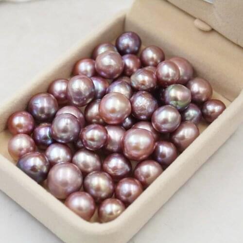 1pc Natural freshwater pearls glare near round rare demon purple pearls used in jewelry making DIY necklace bracelet accessories