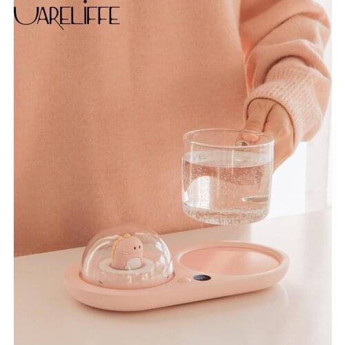 UARELIFFE Aromatherapy Heating Coaster Pet Night Light Warm Cup Multifunctional Intelligent Temperature Control For Coffee Tea