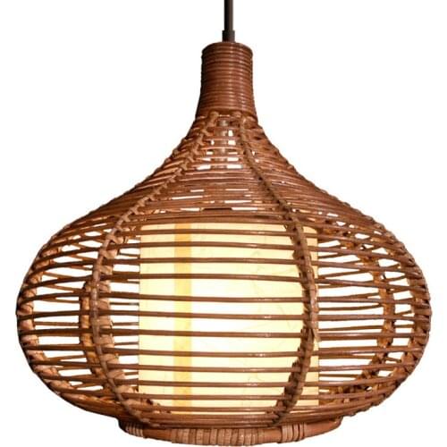 New Modern Rattan Pendant Light Study Dining Room Pendant lamp Southeast Asia Stylish Restaurant Pedant Lighting