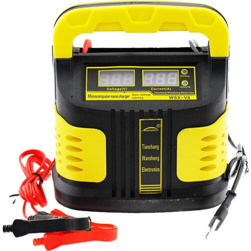 Full Automatic Car Battery Charger 110V to 220V To 12V 10A Intelligent Fast Power Charging Wet Dry Lead Acid Digital LCD Display