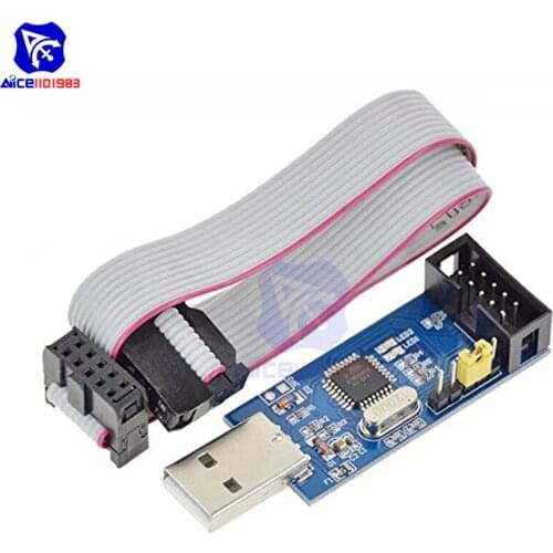 Diymore USBASP USBISP AVR Programmer ATMEGA8 ATMEGA128 USB ISP USB ASP for Arduino 51 AVR MCU Board with JTAG Download Cable