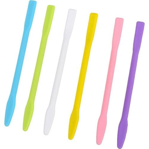 Stirring Rod Facial Cover Reusable 2 Sizes Flat Silicone Facial Mud Stirring Rod for DIY Crafts Tools