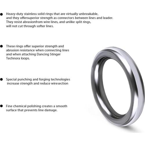 2021 New 50Pcs Heavy Duty Fishing Solid Rings 1#-5# Metal Seamless Rings Stainless Steel Polishing Jigging Fishing Rings Tackle