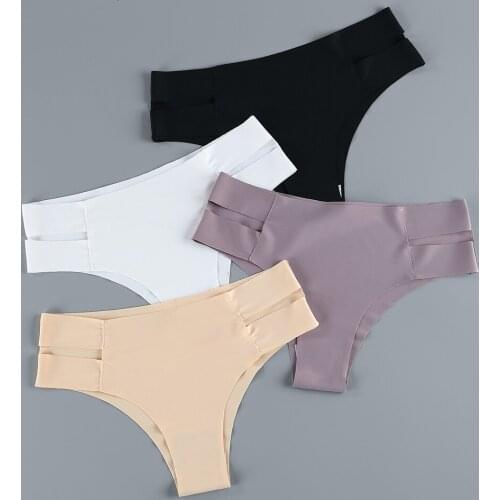2Pcs/Set Sexy Low Waist Women Panties Seamless Ladies Briefs Sexy Underwear Comfort Underpants Solid Color M-XL Female Panties