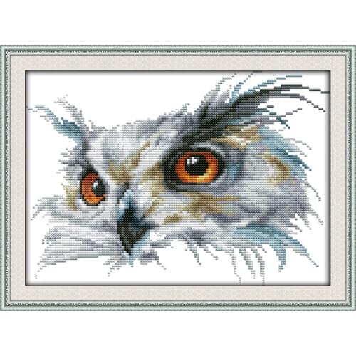Everlasting Love Christmas Owl Chinese Cross Stitch Kits Ecological Cotton 11CT 14CT Stamped New Year New Store Sales Promotion