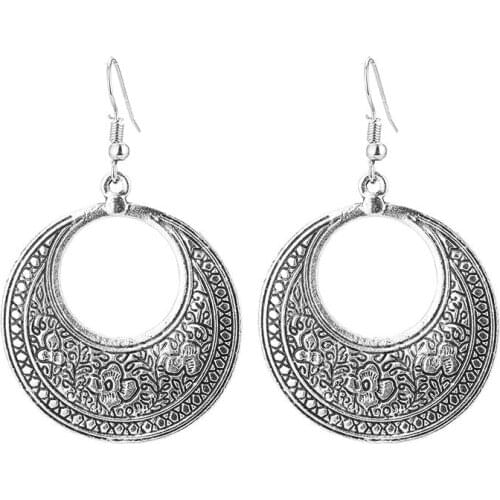 Vintage Big Flower Drop Earring for Women 2017 New Fashion Long Dangle Metal Earrings Best Friends Gift Statement Jewelry