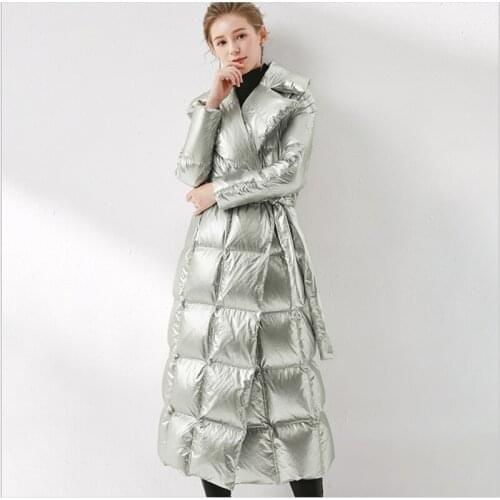 Female 90% White Duck Down Coat 2020 Winter Down Jacket women Parka Long Coats Hooded Parkas Thick Warm Clothing outwears silver
