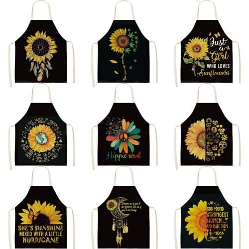 Sunflower pattern Woman kitchen apron Apron for hairdresser master apron Kitchen apron Apron for kitchen cooking accessories