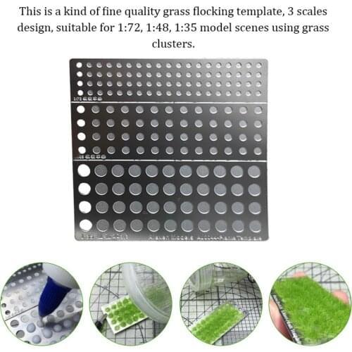 1:72/1:48/1:35 Scale Static Grass Planting Template Tool Scene Sand Table DIY Model Accessory for Electrostatic Flock Applicator