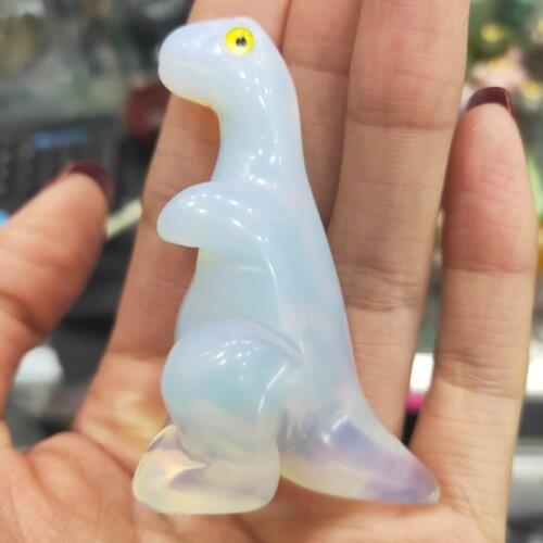 1pcs Natural mineral Crystal Hand Carved Crafts Dinosaur Healing Stone Figurine Reiki Mini Animal Art Decorative Gift
