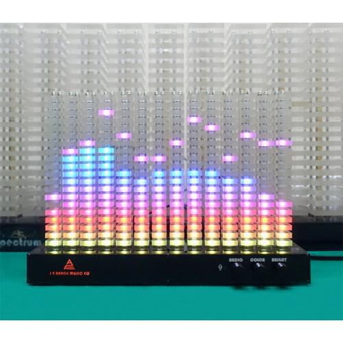 14 segment dual 7 segment spectrum analyzer liquid level indicator music spectrum light LED acrylic lamp post VU