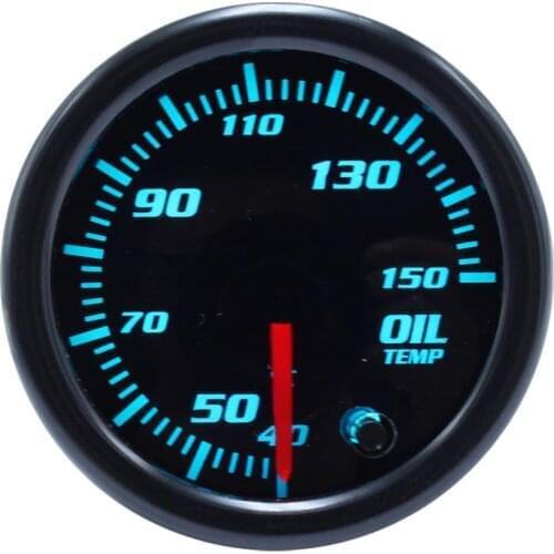 2"(52mm) Universal Oil Temp Gauge Meter 7 Colors backlight Adjustable 40~150 Celsius With Sensor For 12V Car/Boat