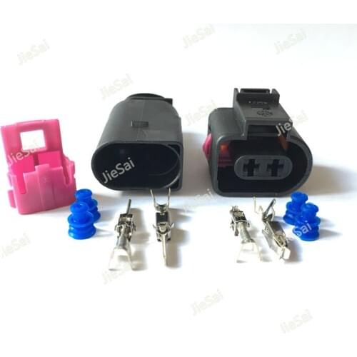 2 Way 1 J0 973 722 1717692-1 8D0973822 3.5mm Female Male Auto Temp Sensor Plug Electric Horn Socket Auto Connector For VW Audi