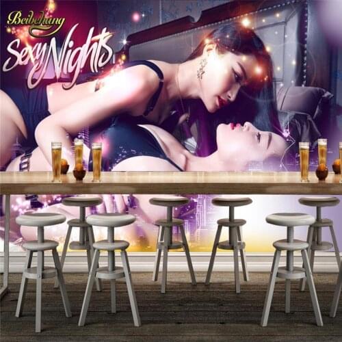 Beibehang Sexy woman Music KTV papel de parede 3d photo wall mural wallpapers for living room TV backdrop living room wall paper