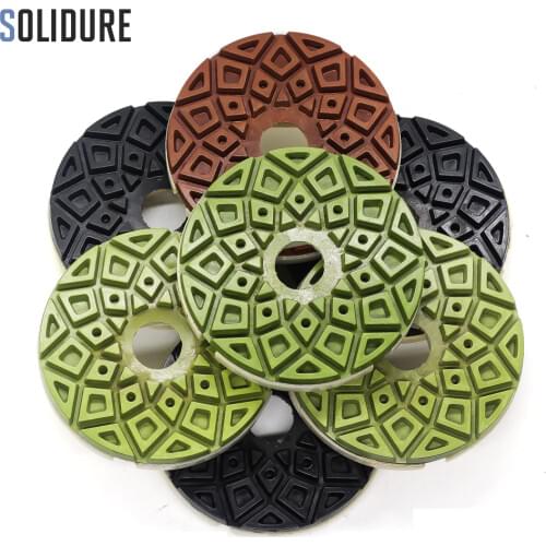 7pcs/set 5 inch 125mm diamond edge polishing pads for polishing granite,marble engineered stone edge