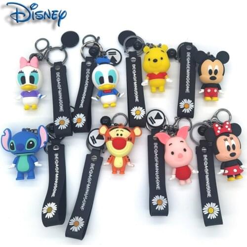 Disney cute keychain cartoon Mickey Minnie Donald Duck Daisy car keychain children bag pendant key ring friend gift