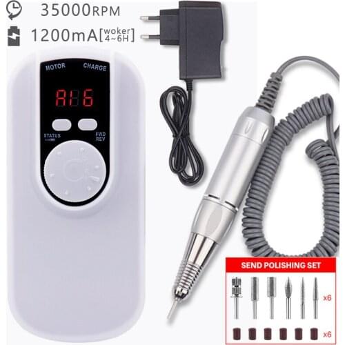 15W Rechargeable Nail Drill 35000RPM Portable Nail Drill Manicure Set File Nail Pen Machine With Battery Nail Grinding Machine