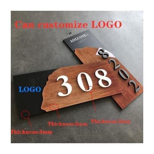 20x8cm House Numbers Acrylic Home Hotel Room Apartment Door Number Plate Creative Signage Customization Address Plaque