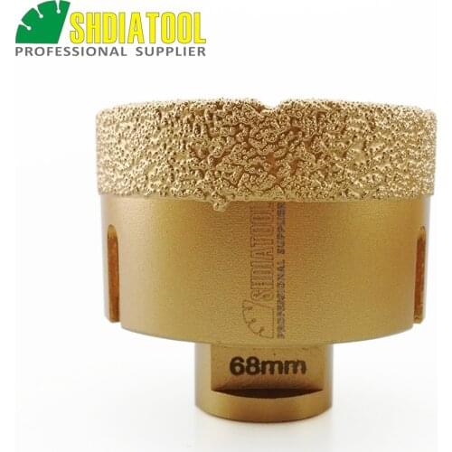 SHDIATOOL Diameter 68mm Vacuum brazed diamond drilling core bits with hole saw M14 connection Drill bits granite marble ceramic