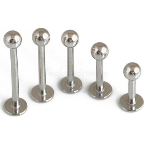 Free shippment 50pcs Body Jewelry -16g 14g 316L Surgical steel Lip Labret Cheek Bar Piercing Ear Helix Cartilage Diath Studs