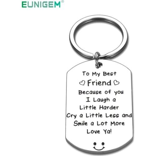 Thank You Keychain for Best Friend BFF Christmas Gift Sister My Best Friend Birthday Wedding Graduation Gift for Girls Woman