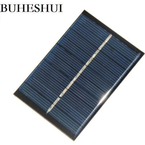 BUHESHUI 0.6W 5V Solar Cell Polycrystalline DIY Solar Panel Battery Charger For 3.7V Battery Led Light Study 80*55MM 10pcs