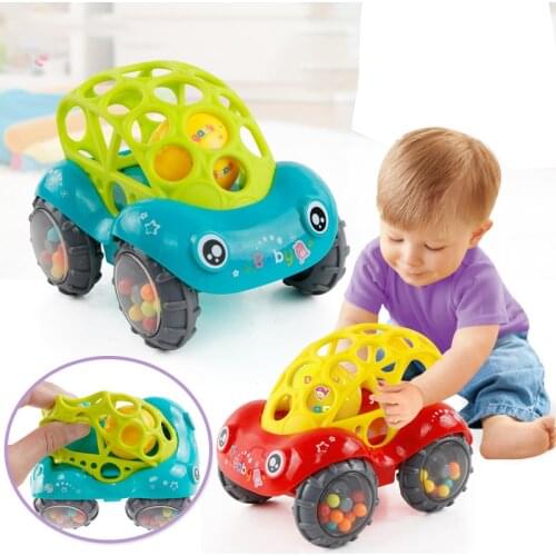 Baby Plastic Non-toxic Colorful Animals Hand Jingle Shaking Bell Car Rattles Toys Music Handbell for Kids