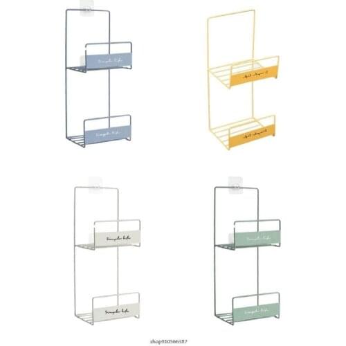 Double-Layer Wall Door Mount Hanging Bag Shelf Household Closet Bag Storage Rack Bracket Purse Handbag Organizer Iron Bag au9 21