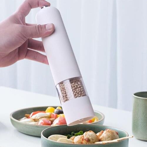 Electric Salt And Pepper Grinder Automatic Battery Operated Spice Mills One Handed Push Button Kitchen Supply Cozinha Utensilios