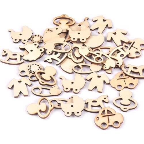 Natural Unfinished Wood Baby Pacifiers For Children Kids DIY Accessories Wooden Crafts Supplies Home Decoration 21-30mm 50pcs