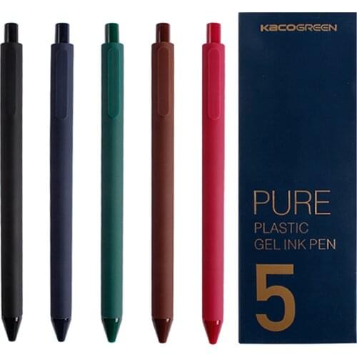 5 Colors K ACO Stationery PURE Book Source Retro Color Matte Soft Gel Pen Gel Pen 0.5 Retro Color Refill School Supplies