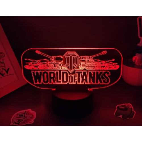 Game Mark World of Tanks 3D Lamps Led RGB Neon Night Light Birthday Cool Gift For Friend Bed Room Table Desk Colorful Decoration