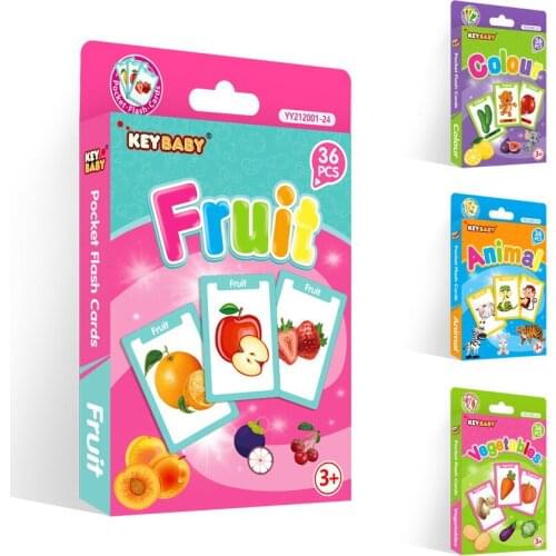 2021New Children Montessori Baby English Learning Word Card Pocket Flash Learning Educational Toys Word Table Game Card for Kids