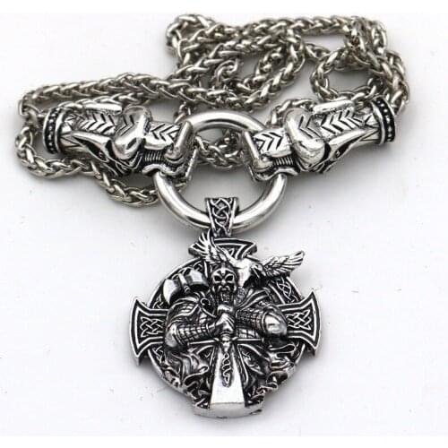 Classic Viking Nordic Mythology Odin Crow Necklace Viking Sliding Pendant European and American Popular Jewelry Necklace