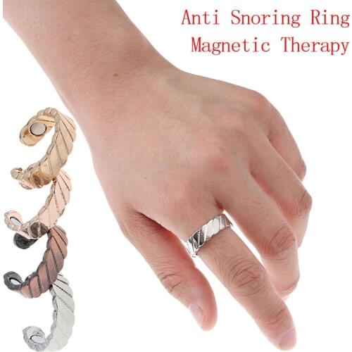 Anti Snore Ring Magnetic Therapy Acupressure Treatment Sleeping Aid Against Snoring Device Snore Stopper Finger Ring